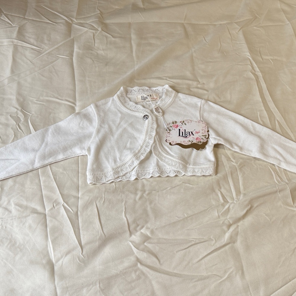 White Kids Bolero Cardigan